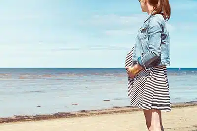 pregnant woman at beach